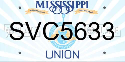 SVC5633 Mississippi License Plate