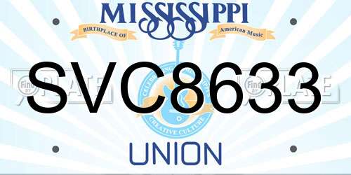 SVC8633 Mississippi License Plate
