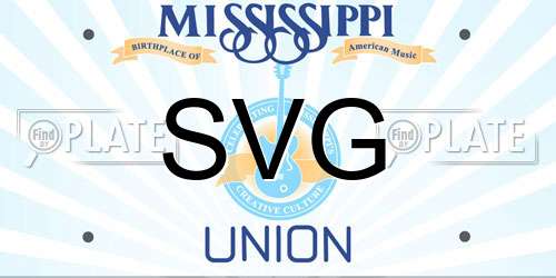 SVG Mississippi License Plate