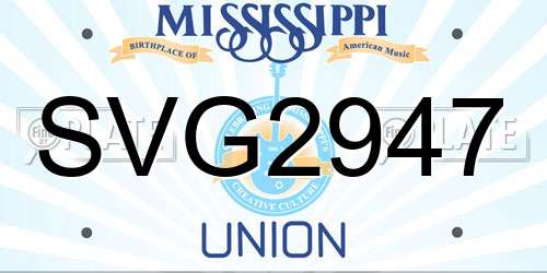 SVG2947 Mississippi License Plate