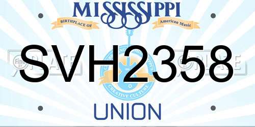 SVH2358 Mississippi License Plate
