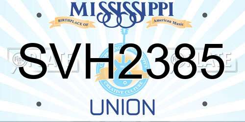 SVH2385 Mississippi License Plate