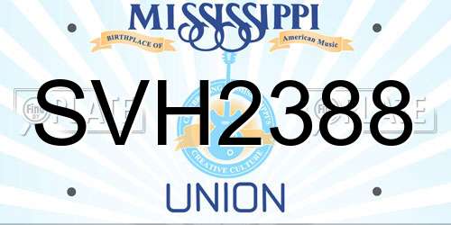 SVH2388 Mississippi License Plate