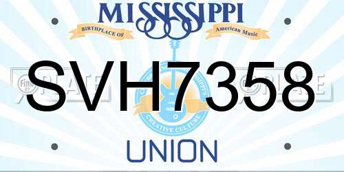 SVH7358 Mississippi License Plate