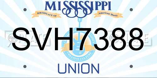 SVH7388 Mississippi License Plate