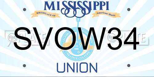 SVOW34 Mississippi License Plate