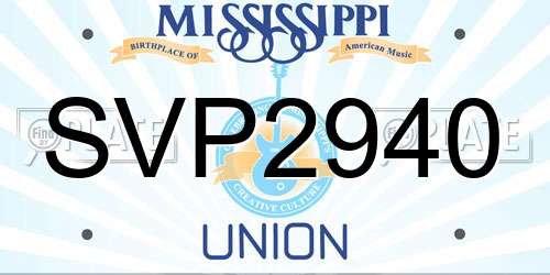 SVP2940 Mississippi License Plate