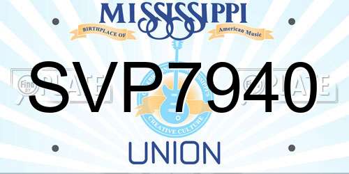SVP7940 Mississippi License Plate