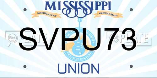 SVPU73 Mississippi License Plate