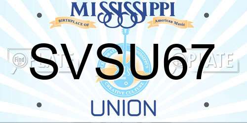 SVSU67 Mississippi License Plate