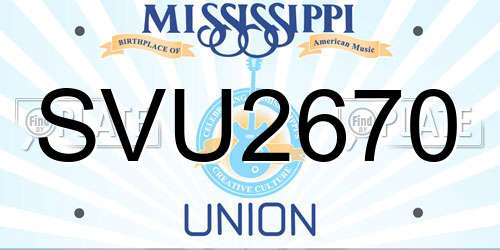 SVU2670 Mississippi License Plate