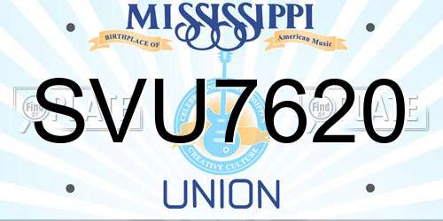 SVU7620 Mississippi License Plate