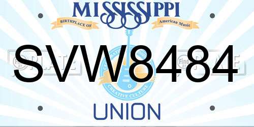 SVW8484 Mississippi License Plate
