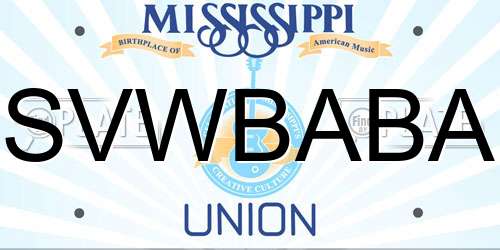 SVWBABA Mississippi License Plate
