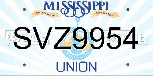 SVZ9954 Mississippi License Plate