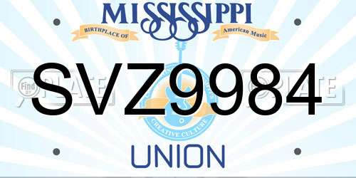 SVZ9984 Mississippi License Plate