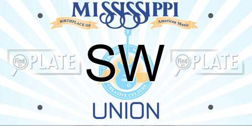 SW Mississippi License Plate