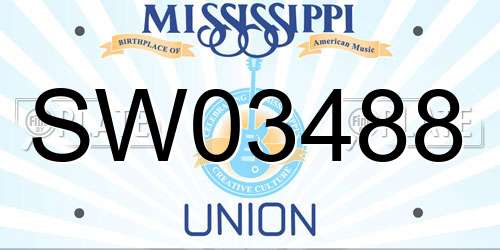 SW03488 Mississippi License Plate