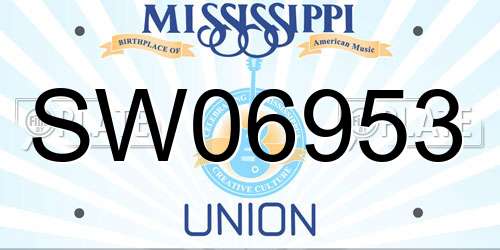 SW06953 Mississippi License Plate
