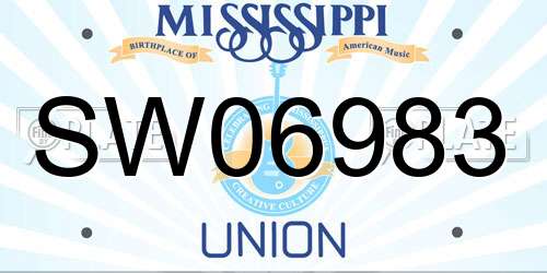 SW06983 Mississippi License Plate