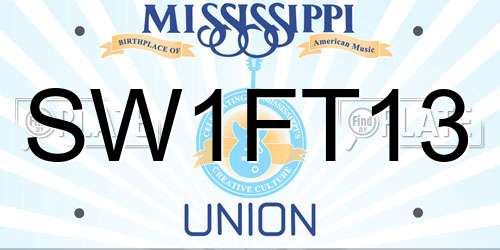 SW1FT13 Mississippi License Plate