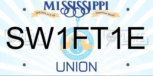 SW1FT1E Mississippi License Plate