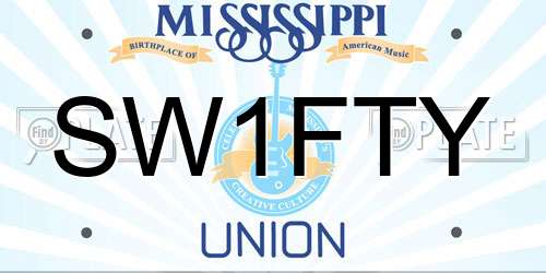SW1FTY Mississippi License Plate