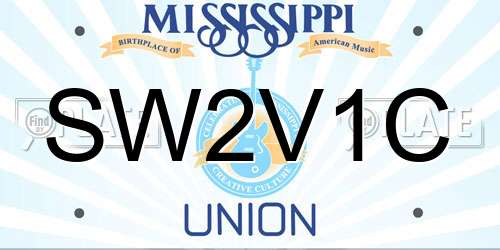 SW2V1C Mississippi License Plate