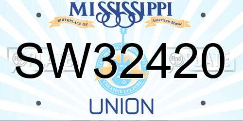 SW32420 Mississippi License Plate