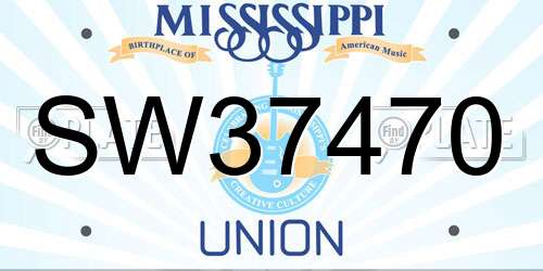 SW37470 Mississippi License Plate