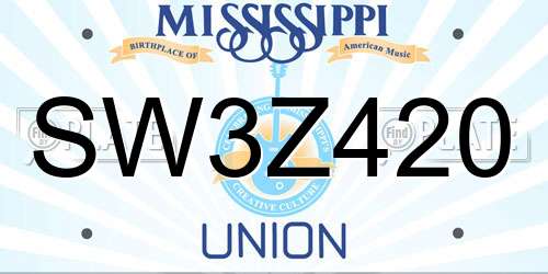SW3Z420 Mississippi License Plate