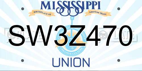 SW3Z470 Mississippi License Plate