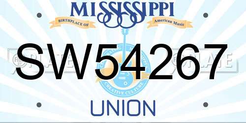 SW54267 Mississippi License Plate