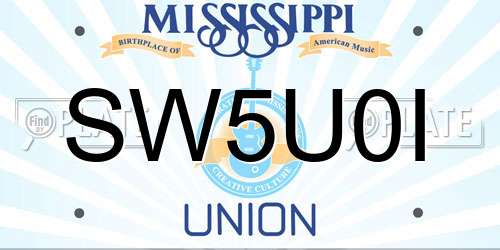 SW5U0I Mississippi License Plate