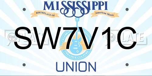 SW7V1C Mississippi License Plate