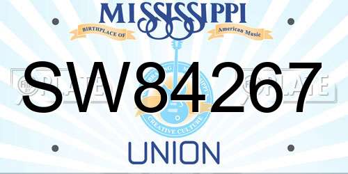 SW84267 Mississippi License Plate