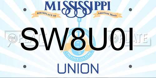 SW8U0I Mississippi License Plate