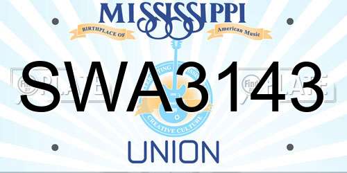 SWA3143 Mississippi License Plate