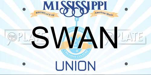 SWAN Mississippi License Plate
