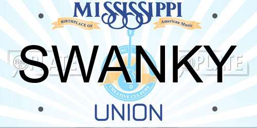 SWANKY Mississippi License Plate