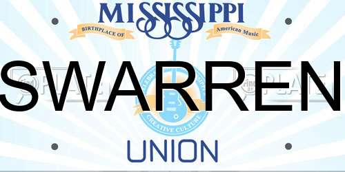 SWARREN Mississippi License Plate