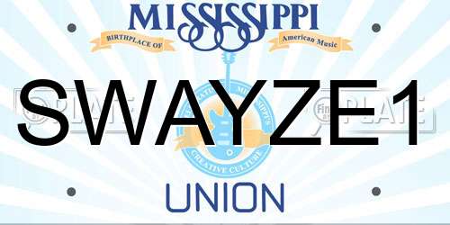 SWAYZE1 Mississippi License Plate