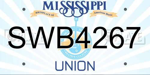 SWB4267 Mississippi License Plate