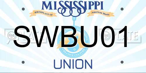 SWBU01 Mississippi License Plate