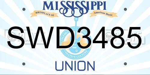 SWD3485 Mississippi License Plate