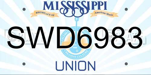 SWD6983 Mississippi License Plate
