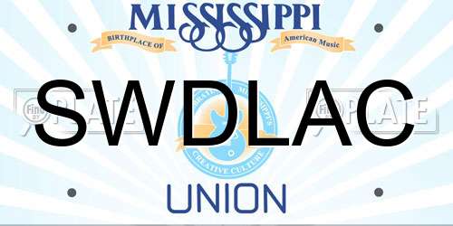 SWDLAC Mississippi License Plate