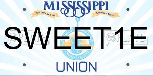 SWEET1E Mississippi License Plate