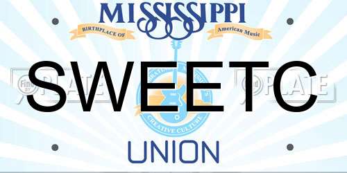 SWEETC Mississippi License Plate