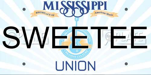 SWEETEE Mississippi License Plate